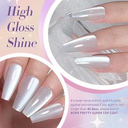 BORN PRETTY-Conjunto de esmaltes em gel, imersão em gel UV, brilho, prata, luz da água, luar, gato magnético, arte do prego, manicure, branco, 10ml - Image 6
