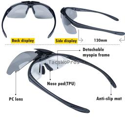 Óculos Táticos Resistentes ao Impacto, Tiro Paintball Goggles, Proteção UV, Caça ao ar livre, Caminhadas Óculos de sol, 3 Lens - Image 3