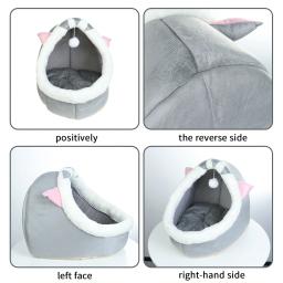 Caverna dobrável removível lavável para animais de estimação, Cama auto-aquecida para gatos e cães pequenos, Cabana confortável, Cama para dormir - Image 5