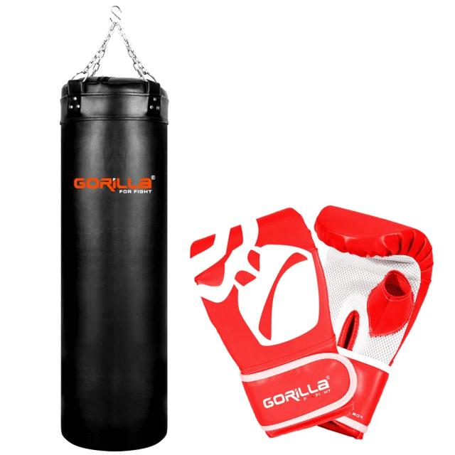 Saco de Pancada Profissional Gorilla 120 cm com Luvas para Treino de Boxe e Muay Thai