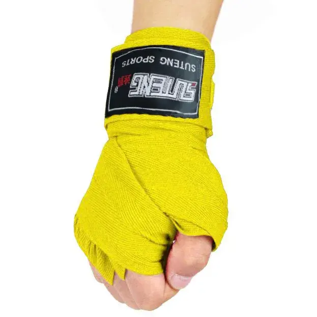 Protetores de Pulso de Algodão Premium para Boxe e Sanda - Largura de 5cm, 2.5m, 1 Par