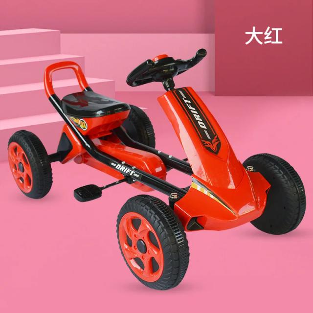 Kart Dobrável Lazychild para Crianças de 2 a 8 Anos: Pedal, Assento Ajustável e 4 Rodas para Passeios Divertidos