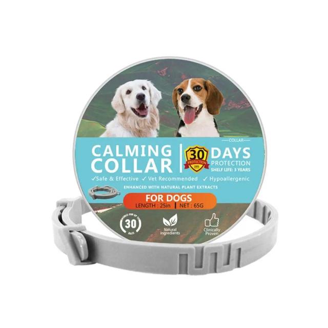 Colar Ajustável Impermeável para Redução de Ansiedade em Cães e Gatos, 38cm a 63,5cm, TPR Calmante para Animais