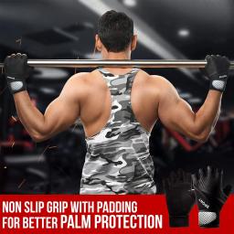 Luvas de levantamento de peso com suporte de pulso, proteção total para palma, apertos extras para fitness, ginástica, 1 par - Image 5