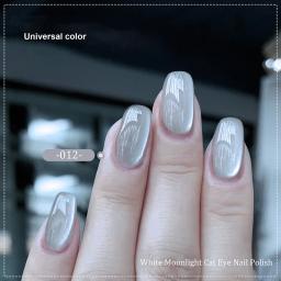 Magnetic Cat Eye Gel Verniz das Unhas, Semi Permanente, Soak Off, LED, UV, Soak Off, Cor Nude, Espumante, Glitter, Porcelana, Branco - Image 6