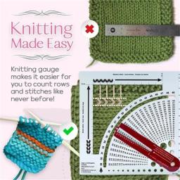 Dupla face Knitting Régua Ferramenta, Contando Frame Counter Densidade lisa, Tricô Calculadora, Weave Craft, Camisola, Acessórios de costura - Image 1