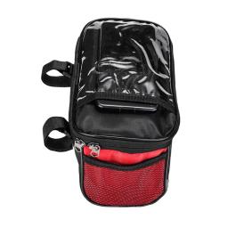 Bolsa multifuncional para guidão frontal, portátil, tira reflexiva, quadro de bicicleta, bolsa de ombro, organizador - Image 3