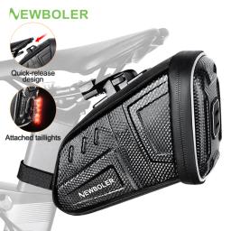 Newboler 1.5l/2.5l à prova dwaterproof água saco de sela da bicicleta mtb estrada alforjes reflexivo listrado saco de ferramentas mtb acessórios - Image 1