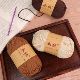 Fio De Crochet De Algodão Oco, Linha De Tricô De Poliéster, Linha De Crochê Redonda, Grossa DIY Bag Mat Slipper, 2mm, 100g, 1Pc - Image 5
