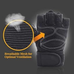 Luvas de ginástica fitness luvas de treinamento de peso pesado das mulheres dos homens construção do corpo meio dedo pulso levantamento de peso esportes luvas antiderrapantes - Image 4