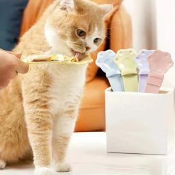 Pet colher de ração para gato, colher Strip, Treats Squeezer, dispensador de comida, cachorro e gatinho Snack, Liquid Food Scoop, Kitty Treat Acessórios - Image 1