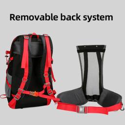Mochila de caminhada com capa de chuva ao ar livre escalada acampamento mochila à prova dwaterproof água trekking viagem daypack sacos suspensão destacáveis - Image 4