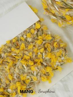 Fio De Tricô Misto Para Crochet Artesanal, Fio De Flor Amarela, Agulha, Saco De Tecido, Laço De Cabelo, Lenço, Saco, Decoração Presente, MANG, 100g - Image 3