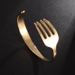 Pulseira de aço inoxidável Faca e Garfo Garfo para Homens e Mulheres, Design Criativo, Amizade, Punho de Braço, Aberto, Divertido, Tendência, Jóias - Image 5