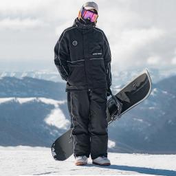 Jaqueta de esqui impermeável e calças para homens e mulheres, à prova de vento, quente, snowboard, esqui, esportes, masculino, feminino, inverno - Image 1