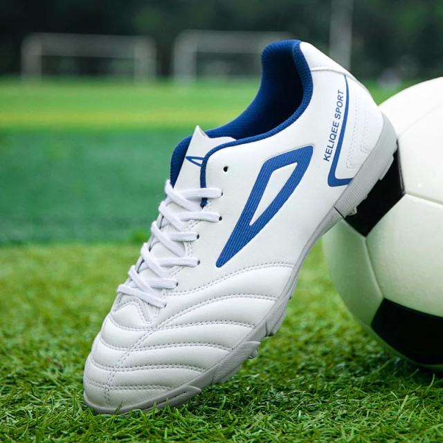 Chuteiras de Futebol Masculinas em Couro de Alta Qualidade para Campo e Futsal
