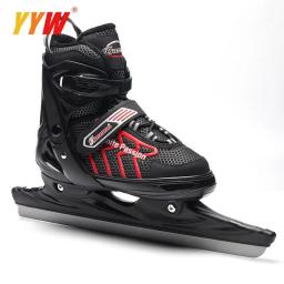 Sapato de Patinação com Lâmina de Gelo para Crianças e Adultos, Impermeável, PVC Térmico, Preto, Espessante, Figura Profissional, Patinação, Quente - Image 3