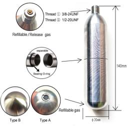 Cartucho de co2 do cilindro recarregável para a piscina cápsula co2 45g múltiplo colete salva-vidas de carregamento inflável caiaque - Image 2