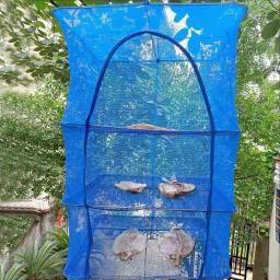 Cesta de suspensão respirável proteção alimentos vegetais pratos peixe secador rack secagem multifuncional pesca net para interior ao ar livre - Image 2