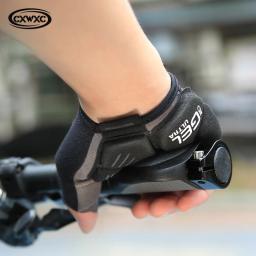 Bicicleta Metade do Dedo Luvas À Prova de Choque Com GEL Grosso Silicone Respirável Anti-derrapante MTB Road Bike Ciclismo Luvas de Liberação Rápida - Image 5