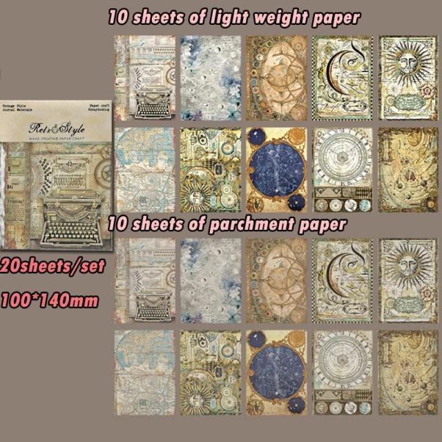 Papel Artesanal Vintage Panalisacraft - Pacote com 20 Folhas e 10 Desenhos para Scrapbooking e Artesanato