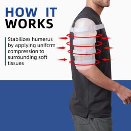 Humeral fratura cinta, úmero tala, órtese, ombro suporte para braço quebrado, bíceps, ajustável - Image 4