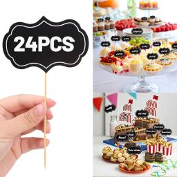 24 pçs bolo topper cartão de papel bandeira inserções sobremesa presente restaurante marca preço etiqueta mensagem cartões de memorando decoração de festa em casa - Image 4