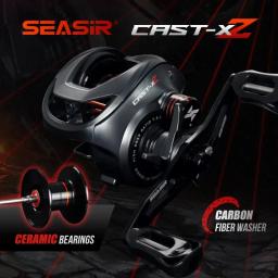 SEASIR Cast X2 Baitcasting Reel 7.3:1 Rolamento cerâmico híbrido Arruela de fibra de carbono Sistema de rolamento duplo N52 Freio Carretilhas de pesca - Image 1