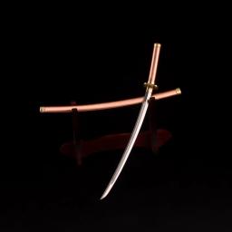 Coleção Miniatura Espadas de Cobre, Katana de Aço Revestida, Mini Samurai Japonês, Escala Grau 1: 6, 18cm - Image 3