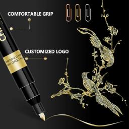 Chrome Espelho Marcador Pen para DIY, Reflective Paint Pen, Caneta Permanente, Ouro, Prata, Cobre Marker, Modelo Pintura Marcação, 0.7mm, 1mm, 2mm, 1Pc - Image 2
