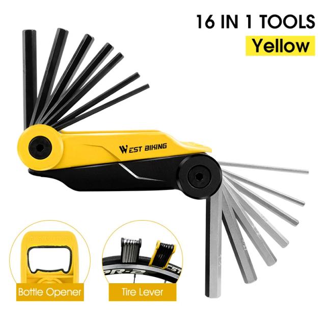 Kit Multifuncional de Reparação para Bicicletas - Multi-Ferramenta Portátil da West Biking com Chaves de Fenda e Acessórios para Ciclistas