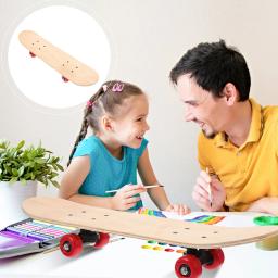 Crianças em branco skate durável diy graffiti skate crianças brinquedo esportivo truque skate rolo ao ar livre brinquedo seguro - Image 3