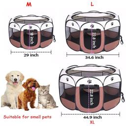 Octagon gaiola do cão dobrável casa do cão tenda para gato portátil filhote de cachorro cercadinho cerca do cão suprimentos para animais de estimação fácil operação canil do gato - Image 2