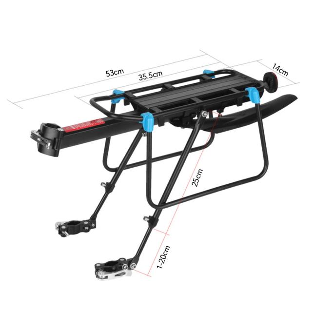 Rack de Carga Traseiro Ajustável para Bicicletas de Montanha e Estrada - Liberação Rápida para Transporte de Bagagem