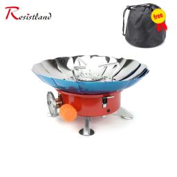 Fogão ao ar livre portátil à prova de vento, fogão a gás, queimador de piquenique, saco de armazenamento, caminhadas, 2800W - Image 1