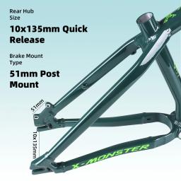 Speedone X-MONSTER quadro de salto sujeira 26 polegada ultraleve liga alumínio mountain bike hardtail dj bmx quadro 10x135mm liberação rápida - Image 4