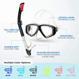 Conjunto De Máscara De Mergulho De Prescrição Personalizada, Miopia Snorkeling, Equipamento De Mergulho, Máscara De Natação Óptica Com Tubo Seco, Faixa De Potência De-2,0 a-7,5 - Image 4