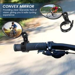 Bicicleta ajustável retrovisores, à prova de ruptura, guidão de bicicleta, espelho retrovisor, rotação de 360 °, 2pcs - Image 5