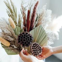 Natural de luxo folhas de palma secas pampas grama buquê conjunto arranjo flores secas decoração do quarto queda ddecorations para casa jardim - Image 3