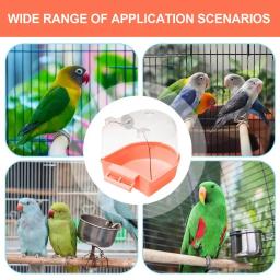 Limpar Gaiola De Banho De Pássaro para Periquito, Acessórios De Gaiola Portátil, Tubo De Banho, Caixa De Chuveiro para Conure Budgies, Limpar - Image 4