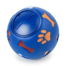 Bola de borracha do brinquedo do cão com dispensador de alimentos, Pet Food Play Ball, Teething Training Toy, Interativo Pet Toy, azul e vermelho, Diâmetro 7,5 centímetros - Image 5
