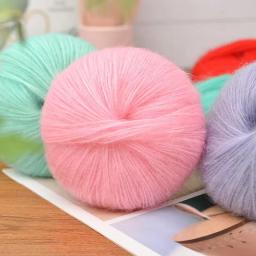 Bola de fios longos de mohair, tecidos à mão, pacote de material DIY, escavado, camisola, xale, lenço, 150g, 6 pcs por pacote - Image 5