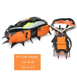 12 dentes de gelo neve crampons anti-deslizamento escalada pinça sapato cobre picos de aço inoxidável neve skid sapato capa crampon - Image 3