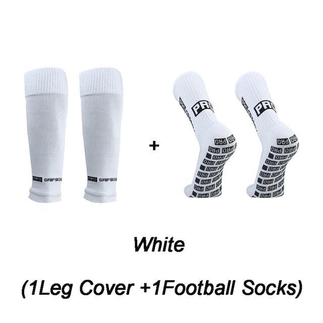 Conjunto de Caneleiras de Futebol de Alta Elasticidade para Adultos e Jovens - Meias Antiderrapantes para Esportes ao Ar Livre