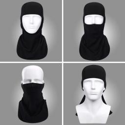 Inverno preto polar velo balaclava esqui máscara facial capa à prova de vento mais quente tático boné gorros capacete da bicicleta forro capuz chapéu - Image 4