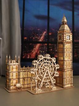 3d quebra-cabeça de madeira big ben modelo kits relógio de mesa diy blocos de construção presente criativo decoração para casa para a família presente de natal exclusivo - Image 1