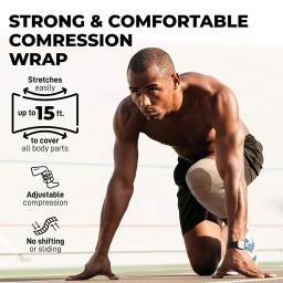 Bandagens de compressão com fecho de clipe |   Envoltórios elásticos para pés, tornozelo, joelho, pernas, braço e corpo, entorses musculares, lesões esportivas - Image 2