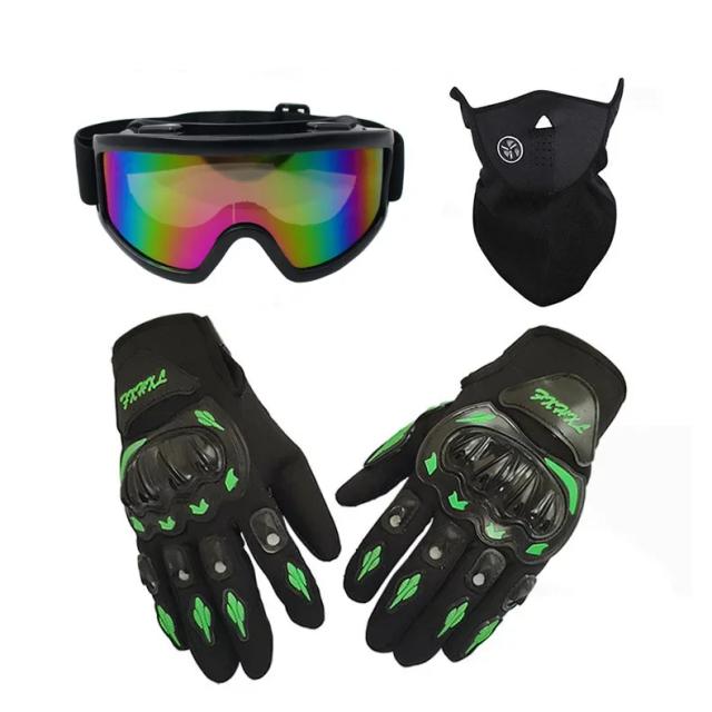 Conjunto Proteção Off-Road Black Storm Capacete Óculos Luvas 3 Peças