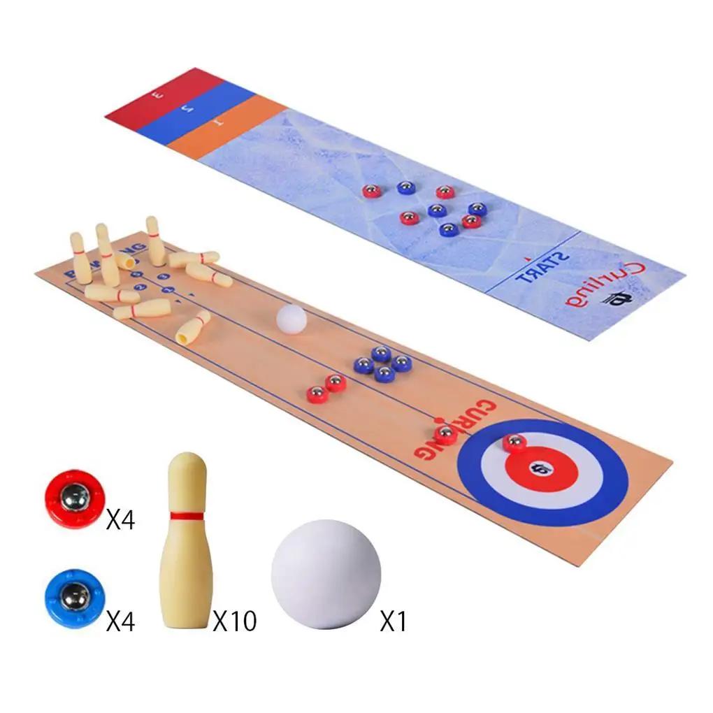 3 em 1 mesa curling jogo boliche shuffleboard conjunto de mesa família casual jogos de mesa para festa em casa presente para crianças e adultos - Image 1