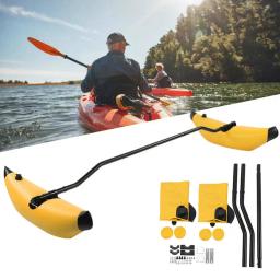 Caiaque inflável de pvc, sistema de estabilização flutuante para esportes aquáticos, caiaque com haste para braços, pesca em barco - Image 6